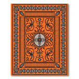 Vibrant Orange Persian Medallion Traditional Persian Area Rug