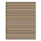 Brown Tan Striped Geometric Southwestern Rug