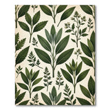 Vintage Herb Leaves Botanical Area Rug