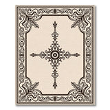 Ornate Floral Cross Beige Area Rug