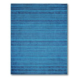 Blue Teal Horizontal Striped Woven Rug