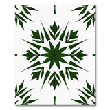 Green Geometric Starburst Leaf Area Rug