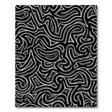 Black and White Abstract Black White Wave Area Rug