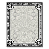 Grey Ornate Grey Damask Floral Area Rug