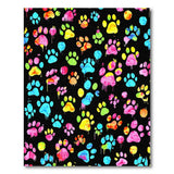 Vibrant Paw Print Washable Area Rug