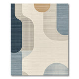 Abstract Navy Teal Curve Modern Area Rug
