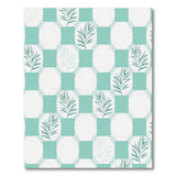 Teal Octagon Fern Geometric Area Rug