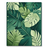 Lush Coastal Beach Lush Monstera Leaf Green Area Rug
