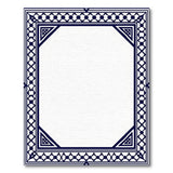 Navy Blue Intricate Geometric Border Rug