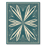 Teal Starburst Geometric Area Rug