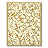 Ivory Floral Vine Vintage Area Rug