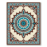 Ornate Teal Star Medallion Persian Rug
