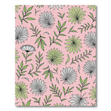 Pink Daisy Palm Leaf Floral Area Rug