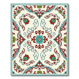 Ornate Teal Red Persian Medallion Area Rug