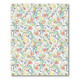 Whimsical Pink Coral Floral Line Art Area Rug