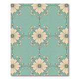 Teal Blue Cream Daisy Floral Area Rug