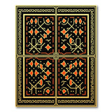 Black Gold Diamond Geometric Area Rug