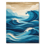 Coastal Beach Ocean Waves Blue Teal Area Rug