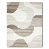 Beige and Neutral Abstract Neutral Wave Area Rug