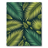 Tropical Palm Monstera Leaf Area Rug