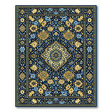 Navy Blue and Gold Traditional Persian Area Rug