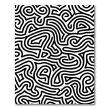 Black White Swirl Maze Area Rug