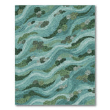 Blue and Teal Blue Teal Coastal Wave Area Rug