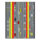 Dynamic Urban Traffic Overhead Area Rug