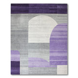 Purple Grey Geometric Arch Abstract Rug