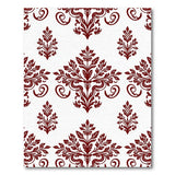 Floral Vintage Elegant Red Damask Floral Area Rug