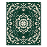 Green Traditional Persian Lush Green Persian Floral Medallion Rug
