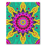 Multi-color and Patterns Vibrant Teal Mandala Area Rug