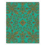 Teal Persian Area Rug with Gold Floral Motifs