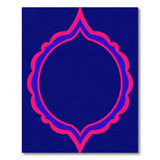 Navy Hot Pink Scalloped Arch Area Rug