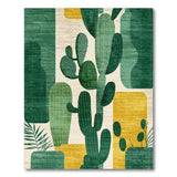 Abstract Green Cactus Area Rug