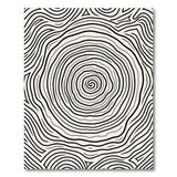 Black White Tree Ring Spiral Abstract Rug