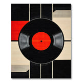 Modern Geometric Vinyl Record Area Rug