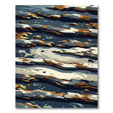 Abstract Layered Blue Teal Wave Area Rug