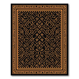 Intricate Orange Persian Area Rug on Black