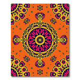Vibrant Orange Pink Mandala Area Rug