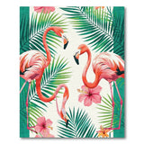 Pink Flamingo Palm Hibiscus Coastal Rug