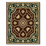 Ornate Traditional Persian Rug in Maroon Gold