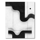 ODIKA Modern Abstract Black and White Washable Area Rug - Low Pile & Non-Slip