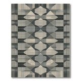 Modern Interlocking Grey Geometric Rug