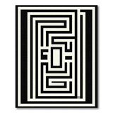 ODIKA Modern Geometric Washable Area Rug - Black & White Labyrinth Low Pile Rug