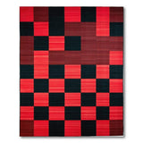 Red Bold Red Black Geometric Patchwork Area Rug