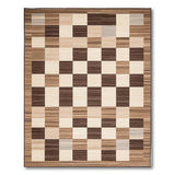 Geometric Modern Brown Tan Geometric Patchwork Area Rug