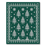Green Emerald Green Christmas Trees Snowflakes Area Rug