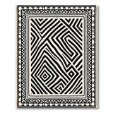 Bold Geometric Modern Bold Black White Geometric Maze Rug