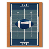 Navy Football Field Geometric Area Rug